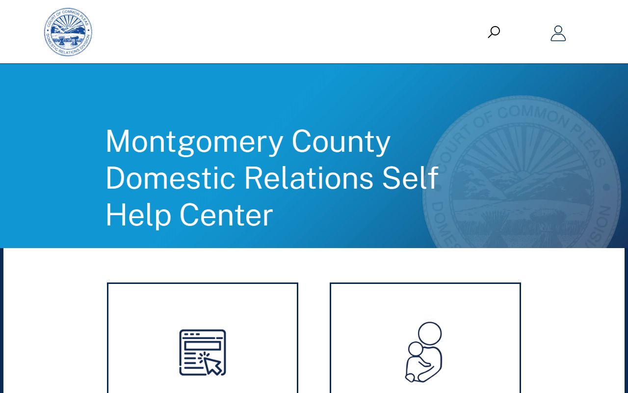 Montgomery County Domestic Relations self-help portal for divorce and family records