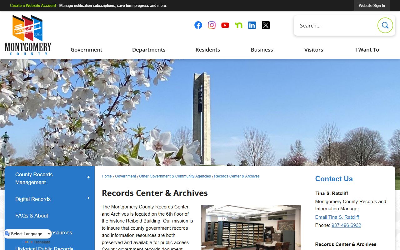 Montgomery County court records held at the Records Center and Archives
