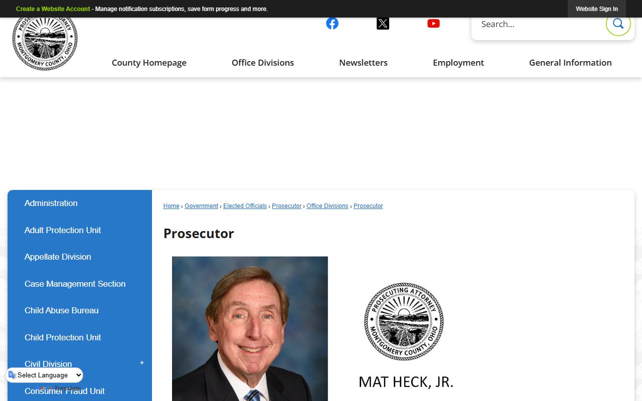 Montgomery County arrest records and the county Prosecutor office page