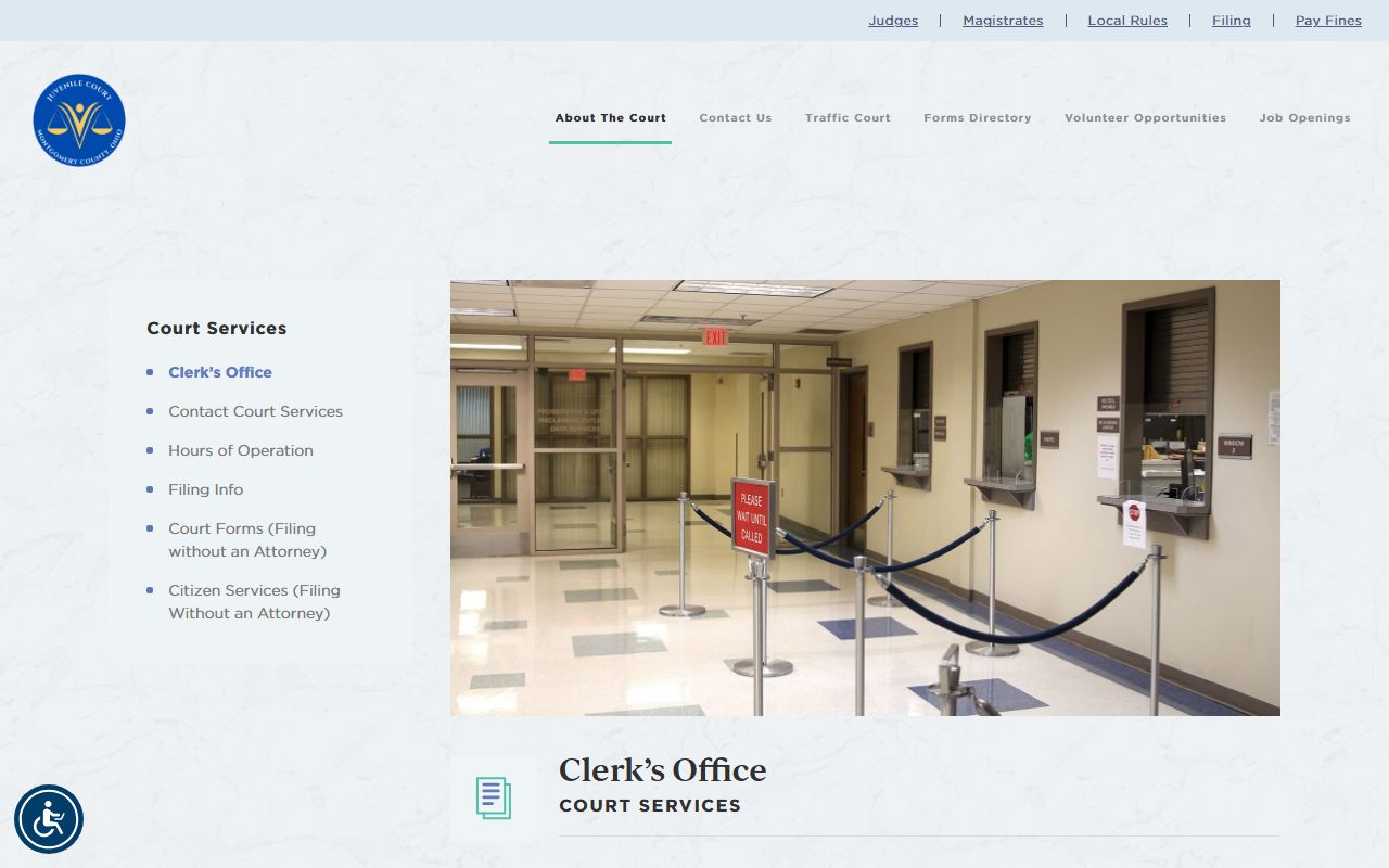 Montgomery County Juvenile Court clerk's office handling juvenile court records