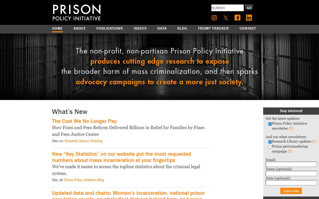 Prison Policy Initiative site for Ohio context on Montgomery County jail population