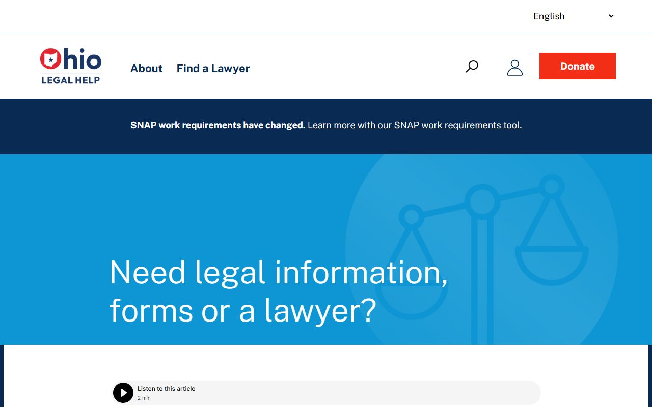 Ohio Legal Help resource for Montgomery County divorce records
