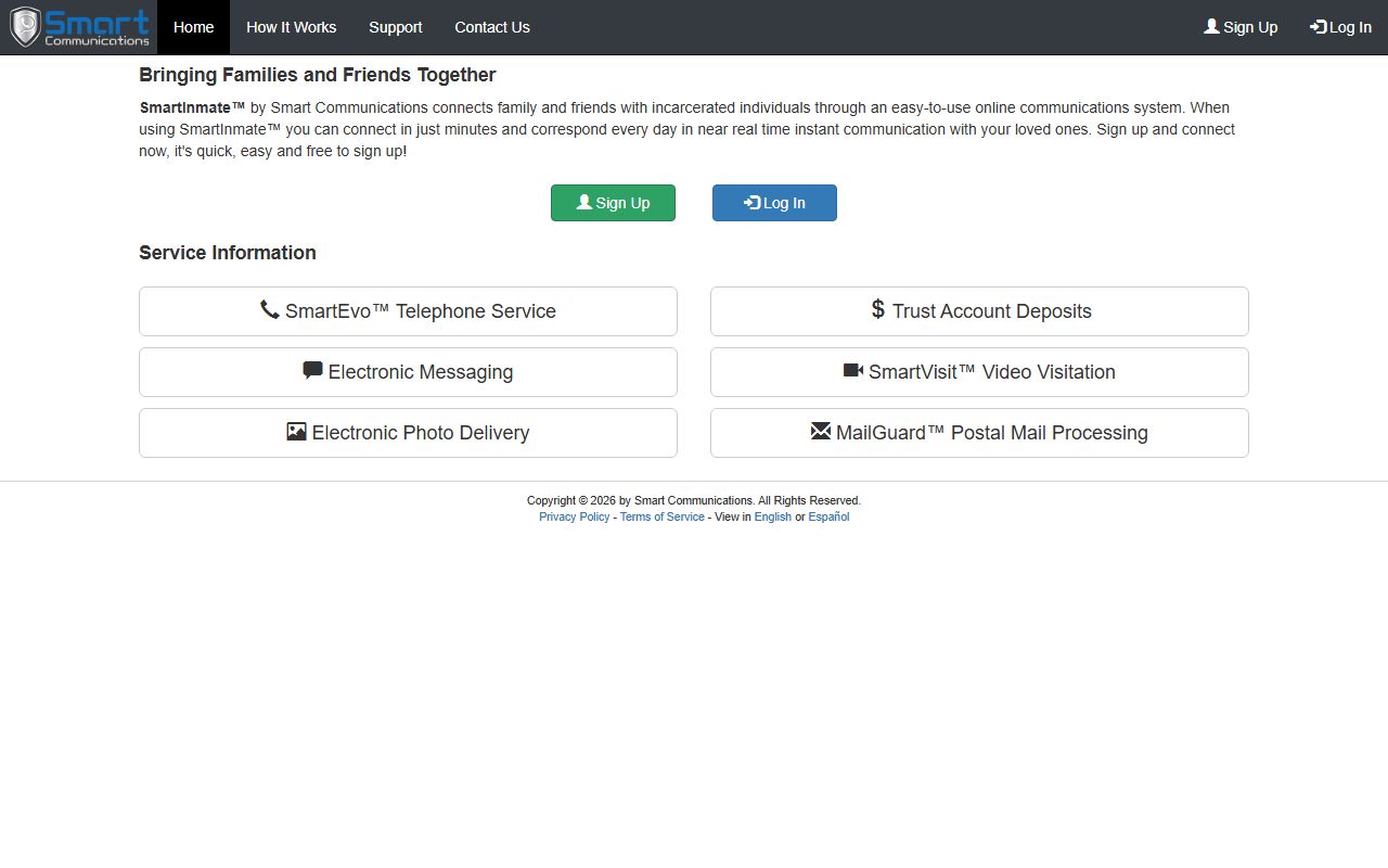 SmartInmate visitation scheduling site used for the Montgomery County jail